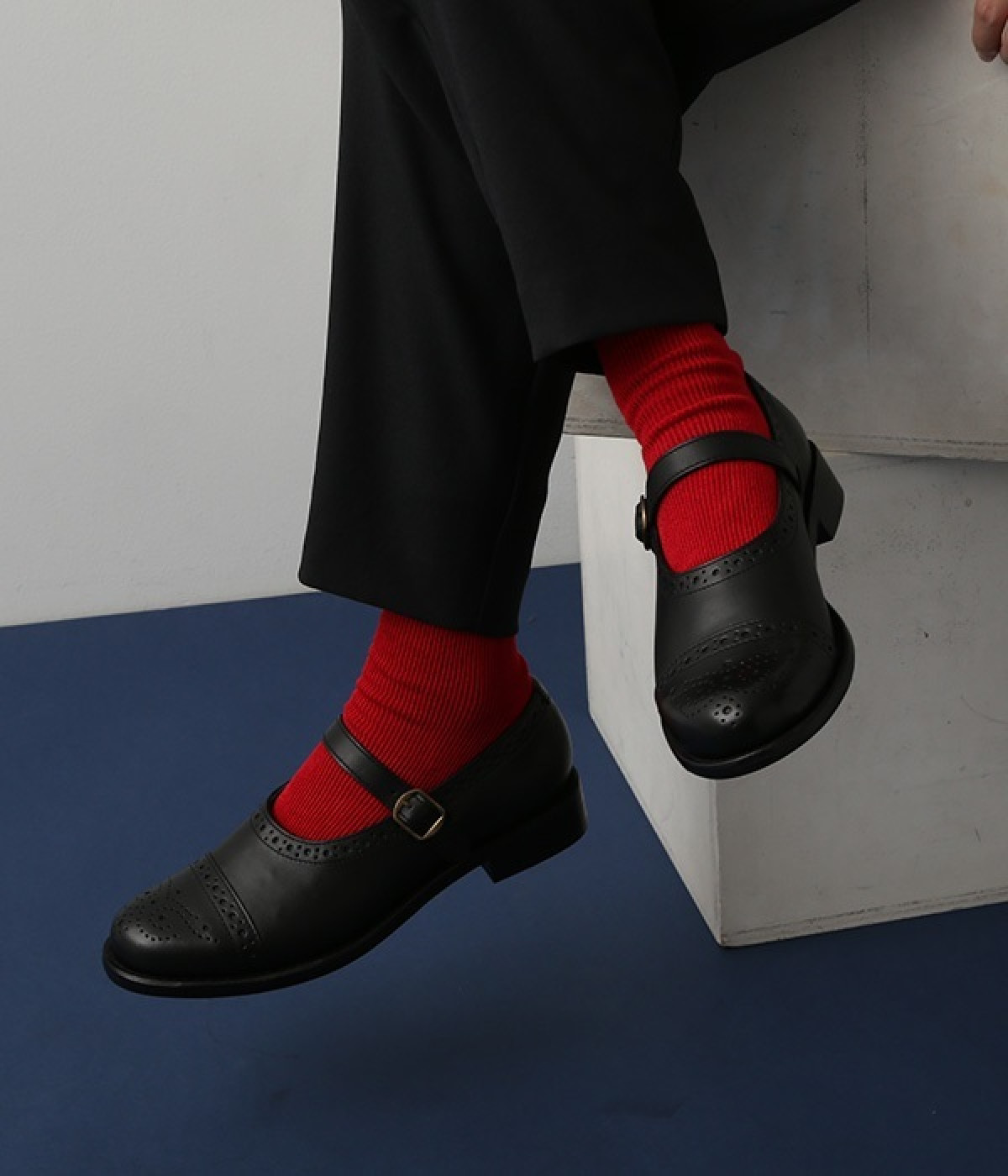 メダリオンストラップシューズ(ブラック-36)