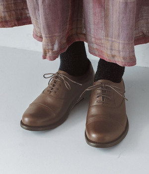 内羽根ストレートチップシューズ(ダークブラウン-36)