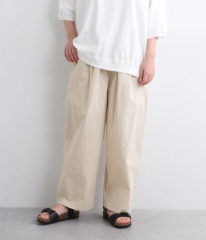 コットンモダン タマムシシャンブレー2タックイ―ジーパンツ(ベージュ-ONESIZE)