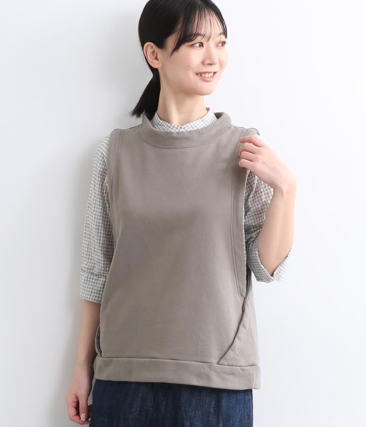 コットンセントラル裏毛カシュクール風ベスト(グレー-ONESIZE)