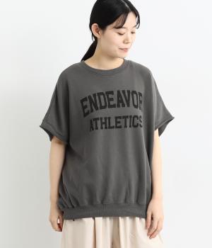 コットン裏毛ハロ加工カットオフプリントプルオーバー