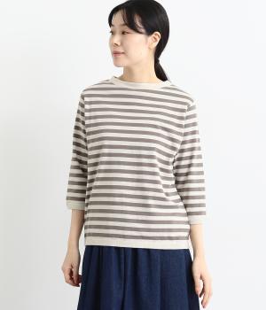 コットンアメリカンドライ天竺ボーダーⅡ七分袖プルオーバー