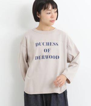 コットンアメリカンドライ天竺ⅡヘムラウンドプリントTee(グレージュ-F)