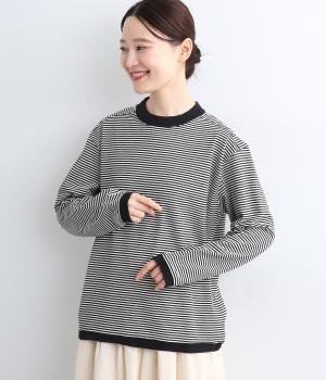 コットンアメリカンドライ天竺ボーダーllヨーク切り替えボーダープルオーバー