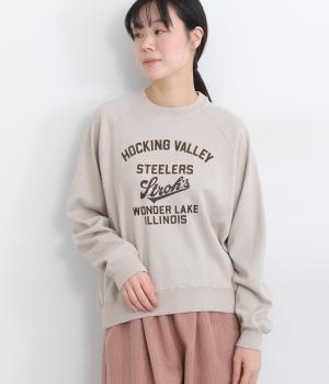 コットンハニカムメッシュラグランプリントプルオーバー(グレージュ-F)