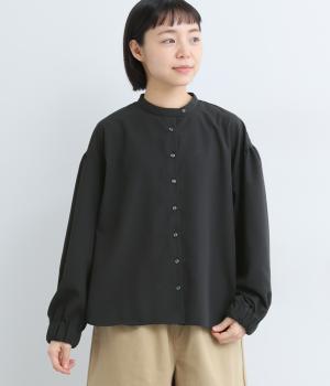 ブロードギャザースリーブブラウス(ブラック-F)