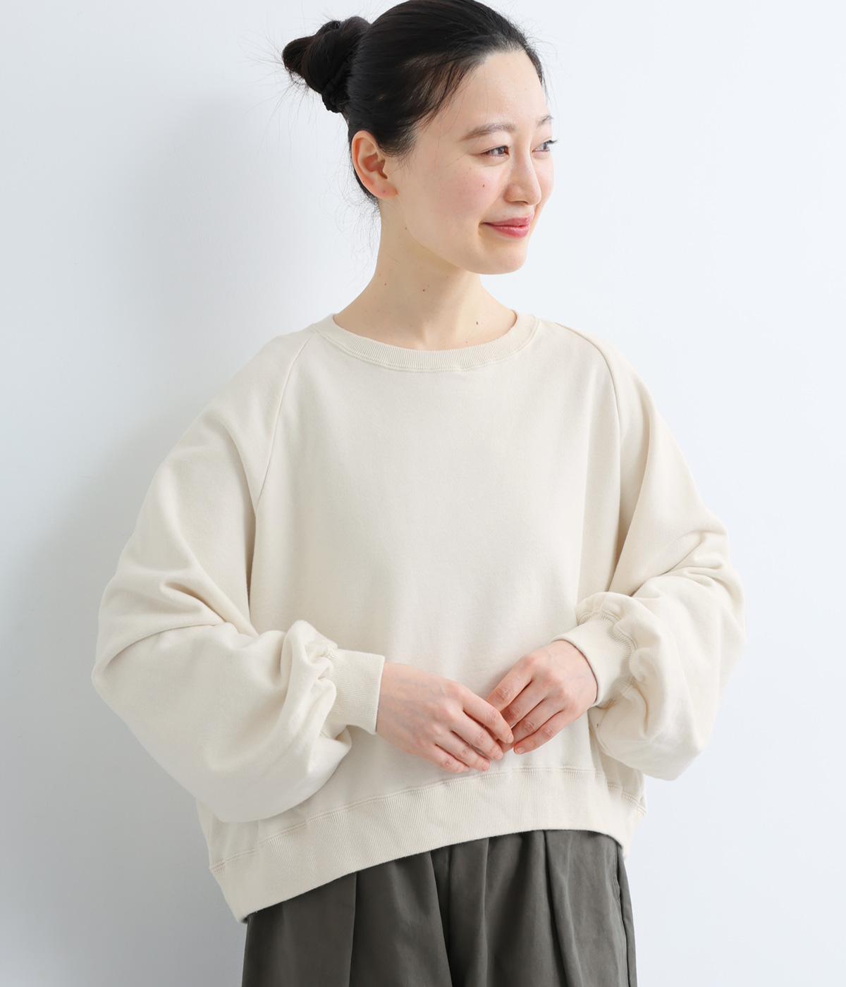 コットンソフトモダン裏毛ラグランショートプルオーバー(ミスト-F)