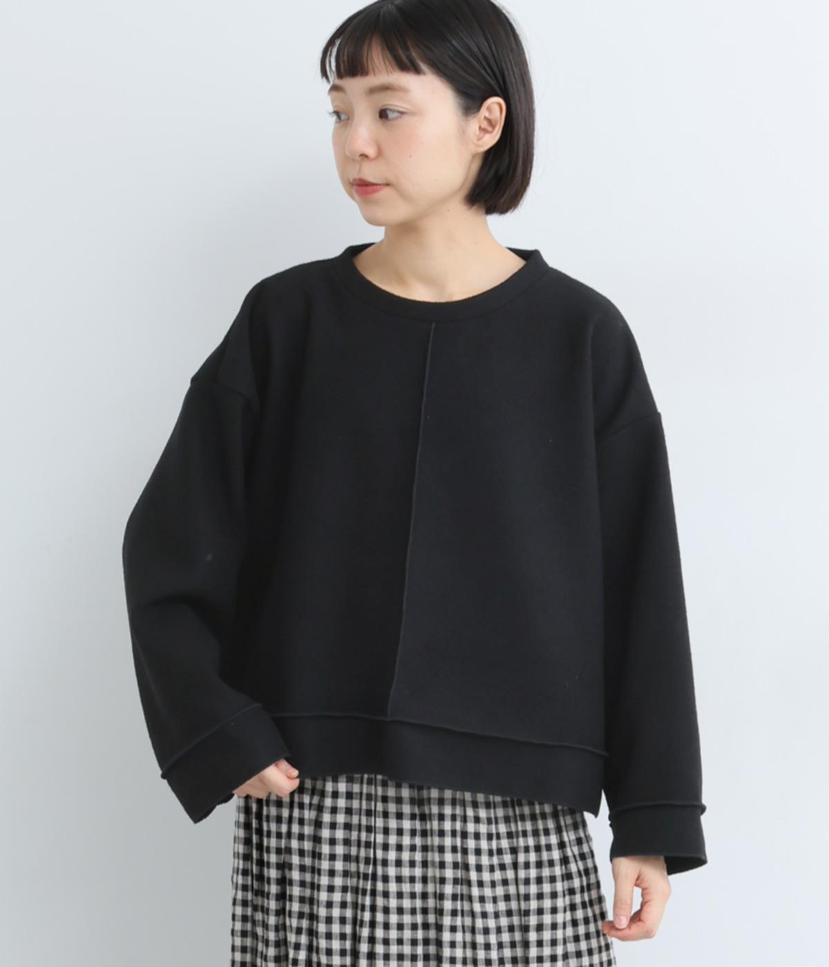 ワンダールパイルスタンドカラーメロープルオーバー(ブラック-F)