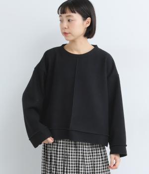 ワンダールパイルスタンドカラーメロープルオーバー(ブラック-F)