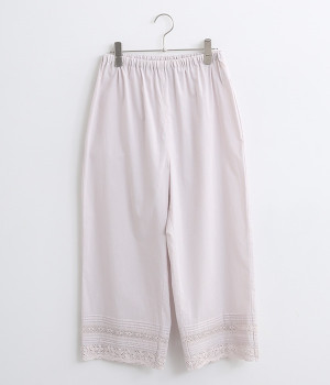 コットンローン　レーシーストレートペチパンツ(ピンクベージュ-ONESIZE)