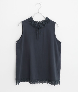 天竺レーシーリボンタンク