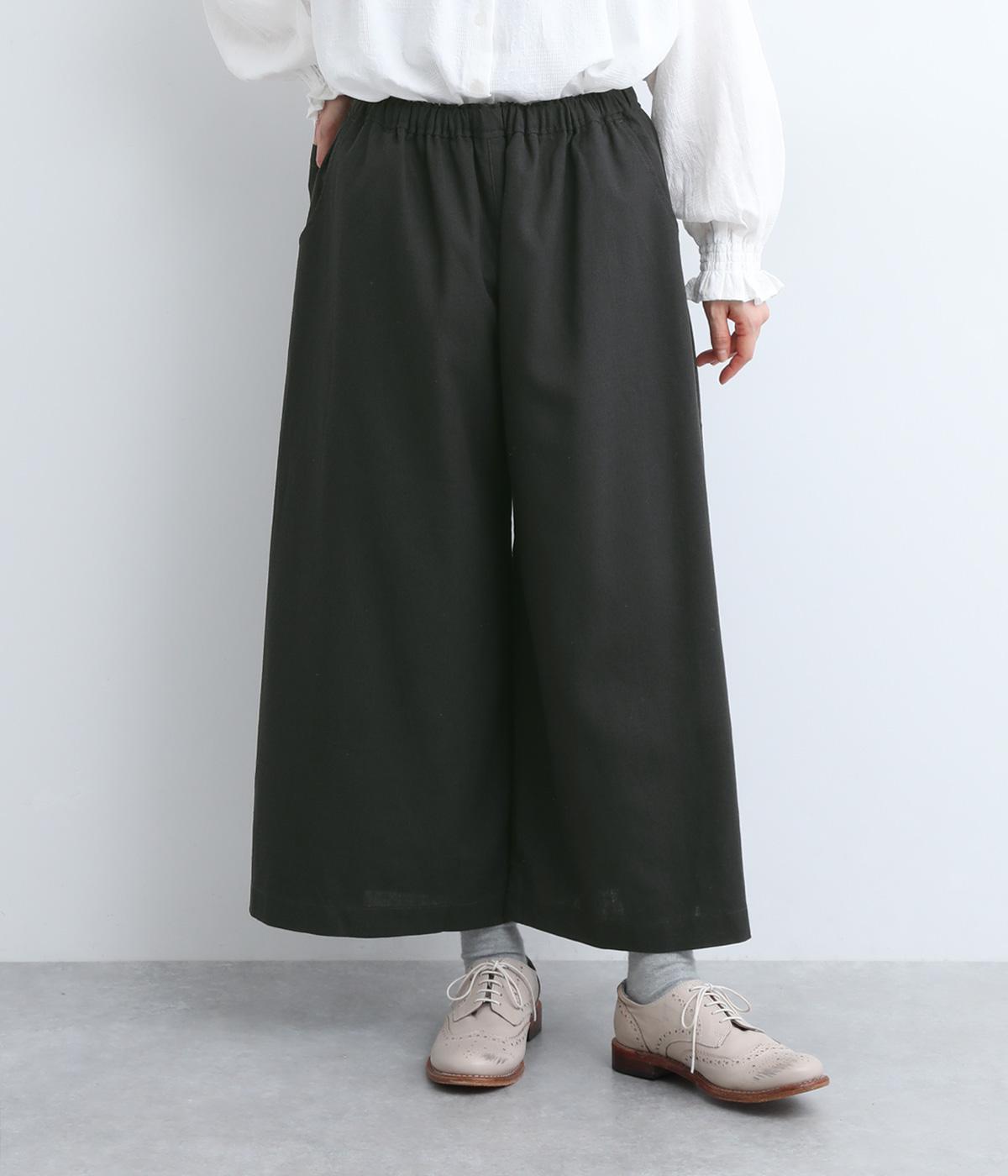 レーヨンリネンキュロットパンツ(チャコールグレー-ONESIZE)
