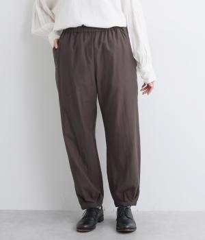 コットン綾接結裾タックパンツ