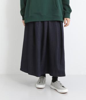 コットンデニムタックスカート