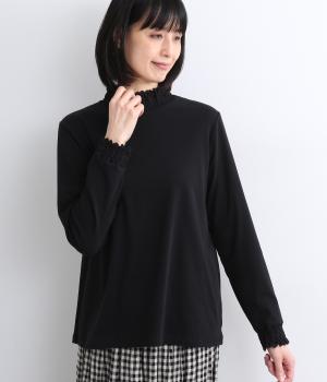 フライスシャーリング襟プルオーバー(ブラック-F)