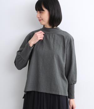 コットンジャカードリブ使いプルオーバー