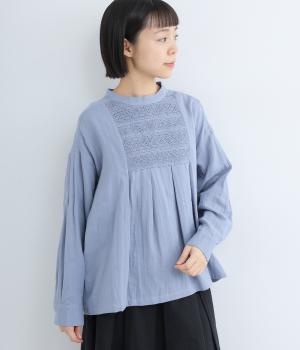 Wガーゼレーシープルオーバー(サックス-F)