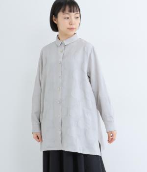 ジャカードチュニックシャツ(ライトグレー-F)