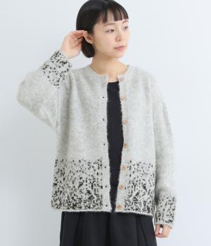 アルパカ混2wayカーディガン(ライトグレー-F)