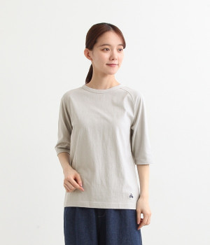 リサイクルコットンラグランT(5分袖)(ライトグレー-L)