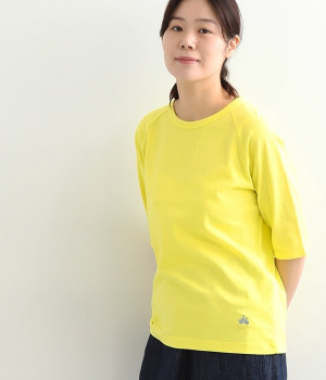 リサイクルコットンラグランT(5分袖)(レモン-L)