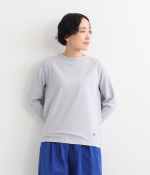 リサイクルコットン天竺ラグランTEE(長袖)(ライトグレー-L)
