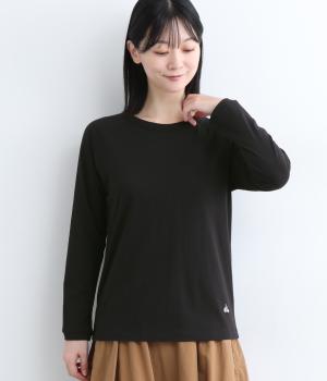 リサイクルコットン天竺ラグランTEE(長袖)(ブラック-L)