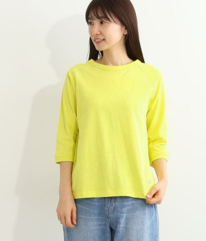 リサイクルコットン天竺ラグランTEE(7分袖)(レモン-M)