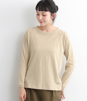 リサイクルコットン天竺ラグランロンT(ベージュ-M)