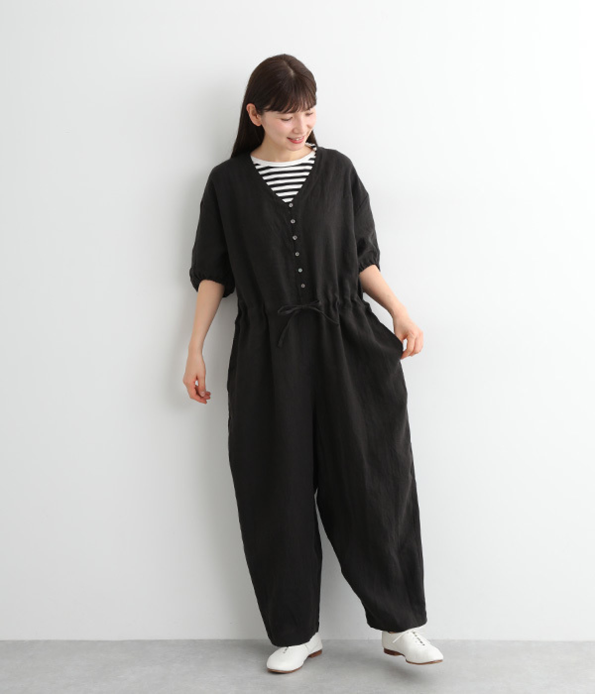 a*g様 BALLSEY パフスリーブオールインワン セール】セルロースツイル パフスリーブオールインワン（つなぎ