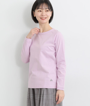リサイクルコットン天竺 ラグラン長袖Tシャツ(ラベンダー-L)