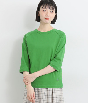 リサイクルコットン天竺 ラグラン７分袖Tシャツ