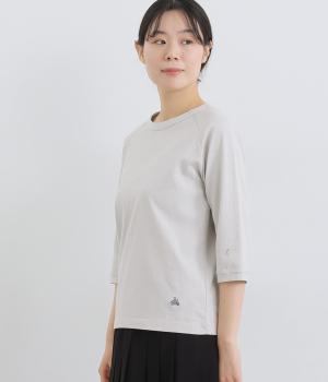 リサイクルコットン天竺ラグランTEE(7分袖)(オイスター-L)