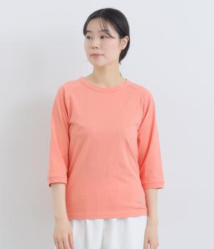 リサイクルコットン天竺ラグランTEE(7分袖)(フラミンゴ-L)
