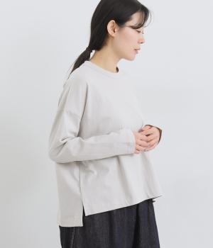 リサイクルコットン天竺前後差ワイドプルオーバー(長袖)