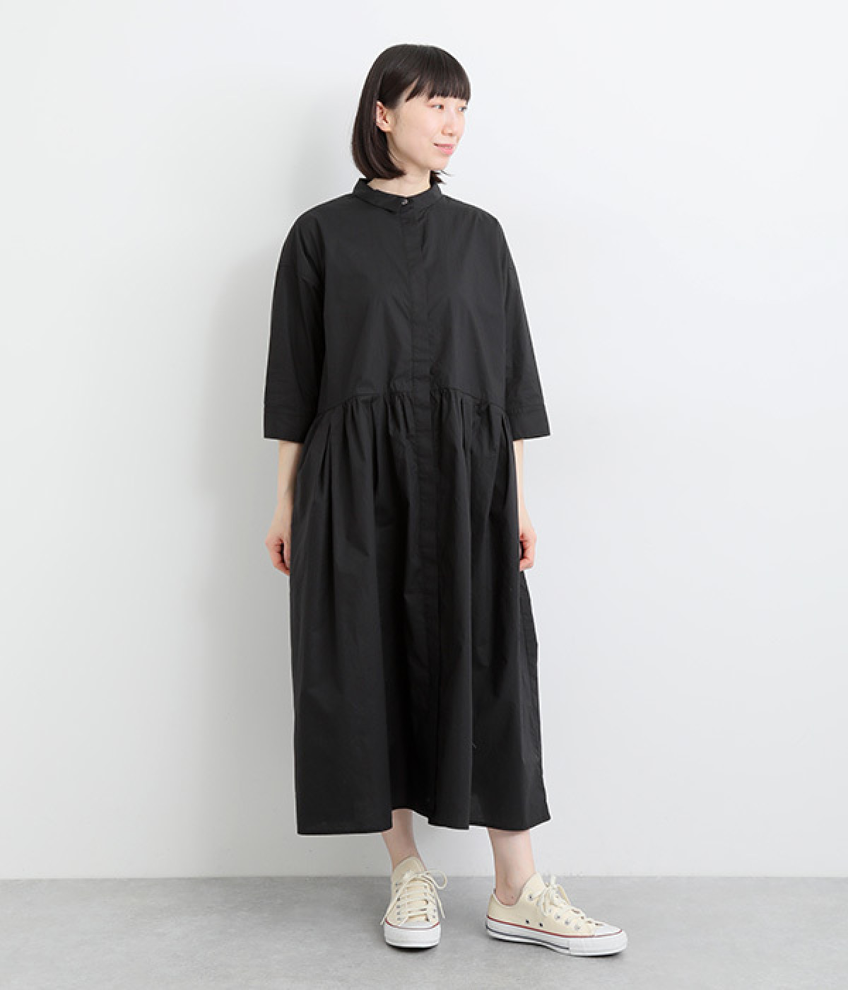 ロゼット様　ワッシャーコットン　ボリュームタイプワンピース 60コットンローンワッシャー切手フラワーレース×30/-天竺