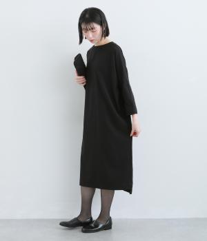 ドルマンワンピース(後ろファスナー開き)(A:ブラック115cm-115cm)