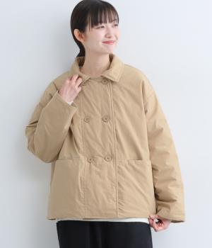 中綿ダブル釦ショートジャケット(ベージュ-F)