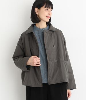 中綿ダブル釦ショートジャケット(チャコール-F)