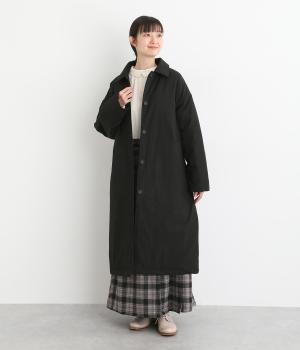中綿ステンカラーロングコート(ブラック-F)
