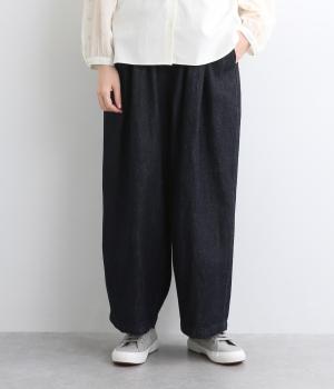 レギュラーコットンリネンデニムサーカスパンツ