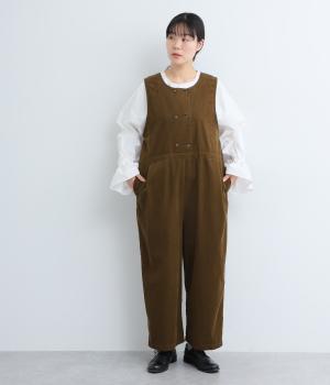 シャツコールダブル釦サロペット