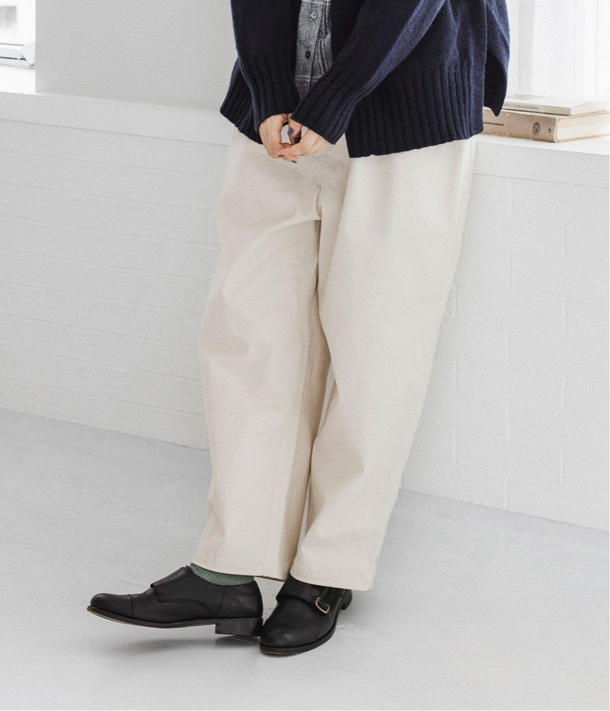 ストレッチピーチ起毛足長パンツ(アイボリー-F)