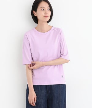 リサイクルコットン天竺ラグラン5分T(ラベンダー-L)