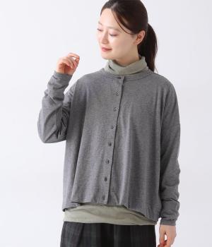 リネンコットン天竺ワイドクルーカーディガン