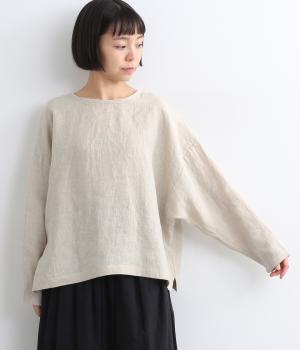 平織りリネンドルマンスリーブ2wayシャツ