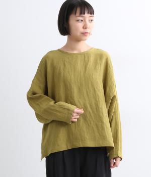平織りリネンドルマンスリーブ2wayシャツ(ピスタチオ-ONESIZE)