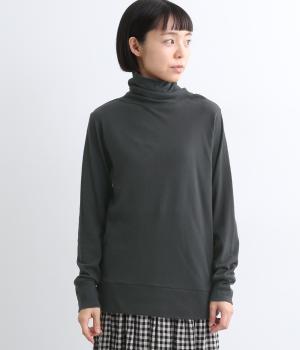 ガーゼ天竺タートルネックロンT(チャコール-ONESIZE)
