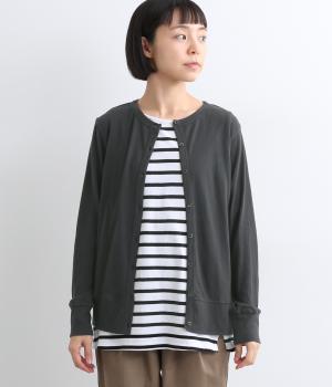 ガーゼ天竺カーディガン(チャコール-ONESIZE)