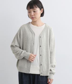 強撚ドライコットン Vネックカーディガン